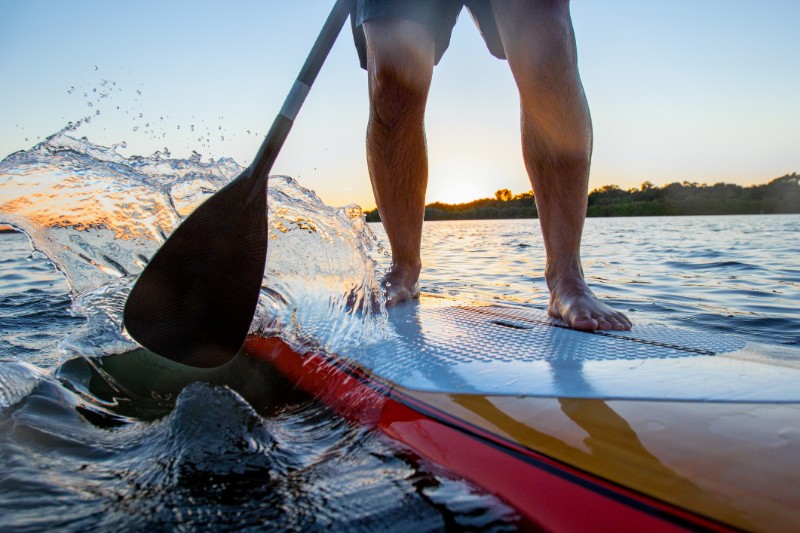 Paddle-boarding detail